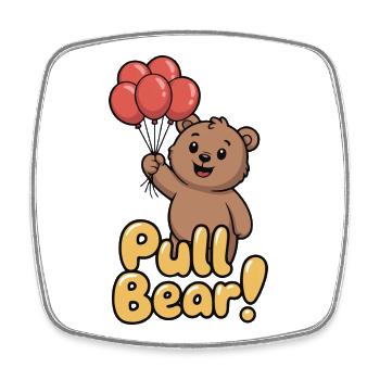 Bear Balloons - Square fridge magnet - white - Front