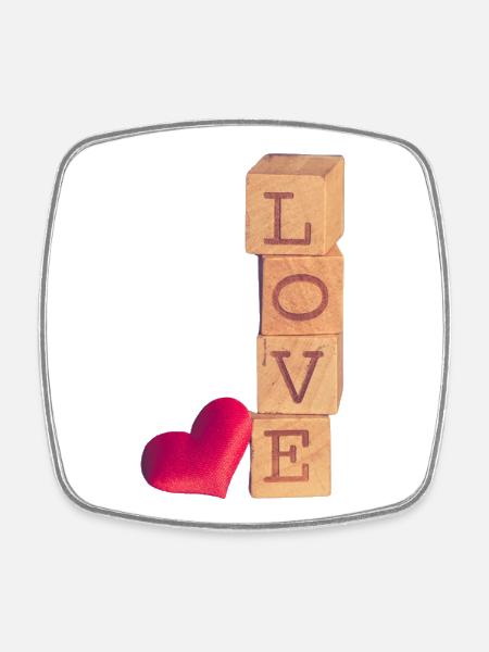 Love Valentine's Day - Square fridge magnet - white