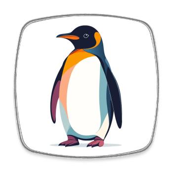 abstrakter Pinguin steht auf Eis Vektor Grafik - Viereckiger Kühlschrankmagnet - Weiß - Vorne