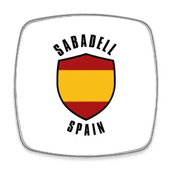 Sabadell Shield Spanien Farben - Viereckiger Kühlschrankmagnet - Weiß - Vorne
