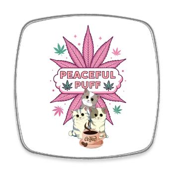 Peaceful Puff C&C - Square fridge magnet - white - Front