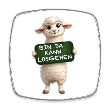 Brave Lamb Shield Motif - Square fridge magnet - white - Front