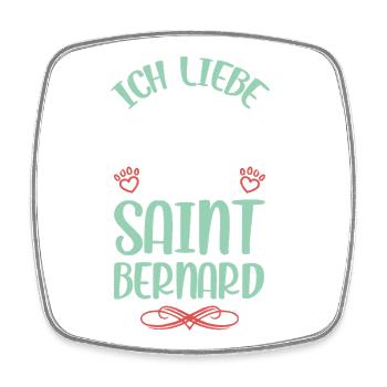 Ich liebe meinen Saint Bernard - Viereckiger Kühlschrankmagnet - Weiß - Vorne