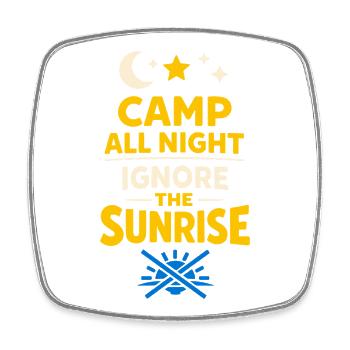 Camping Schlafen Sie In Keinem - Viereckiger Kühlschrankmagnet - Weiß - Vorne