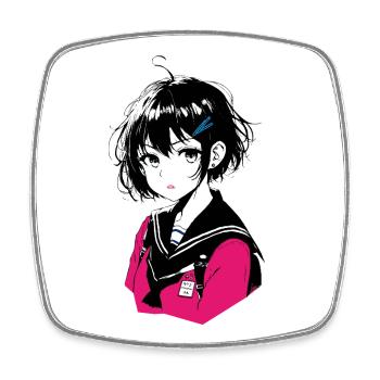 Manga Mädchen Pink Sailor Uniform - Viereckiger Kühlschrankmagnet - Weiß - Vorne