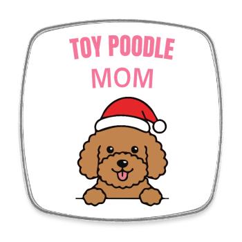 Toypudel-Mama Weihnachten - Viereckiger Kühlschrankmagnet - Weiß - Vorne