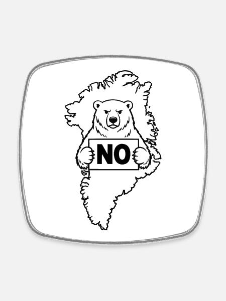 Greenland Is Not For Sale - Square fridge magnet - white