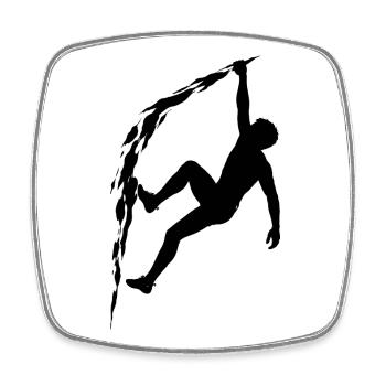 Klettern Silhouette Freiklettern Extrem Sport Berg - Viereckiger Kühlschrankmagnet - Weiß - Vorne