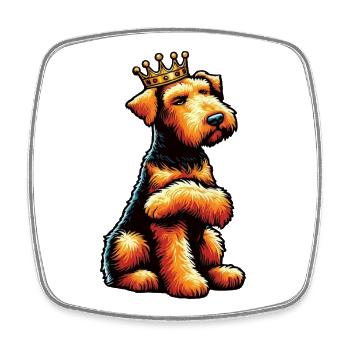 Airedale Terrier Airedales Airedaleliebhaber - Viereckiger Kühlschrankmagnet - Weiß - Vorne