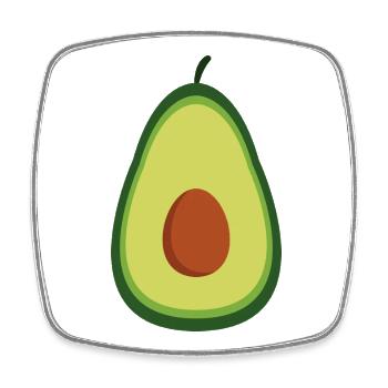 Avocado - Viereckiger Kühlschrankmagnet - Weiß - Vorne