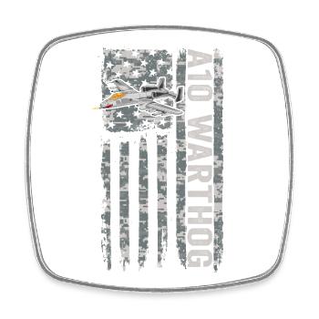 A-10 Warthog American Flag Military Camouflage - Square fridge magnet - white - Front