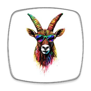 Steinbock Ziege Alpensteinbock Capricorn Ziegen - Viereckiger Kühlschrankmagnet - Weiß - Vorne