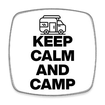 KEEP CALM AND CAMP! - Viereckiger Kühlschrankmagnet - Weiß - Vorne