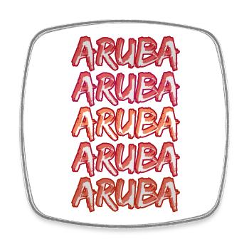 Aruba as a trip - Square fridge magnet - white - Front