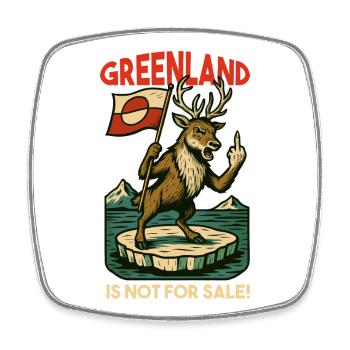 Greenland Is Not For Sale Caribou - Square fridge magnet - white - Front
