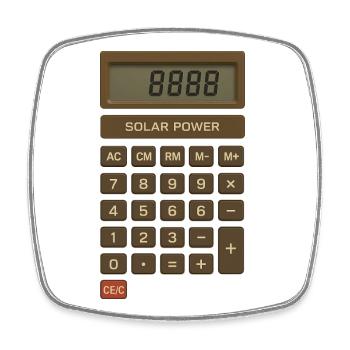 Calculateur d’énergie solaire rétro - Magnet carré - blanc - Devant