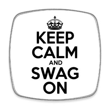 Keep Calm and Swag On - Square fridge magnet - white - Front