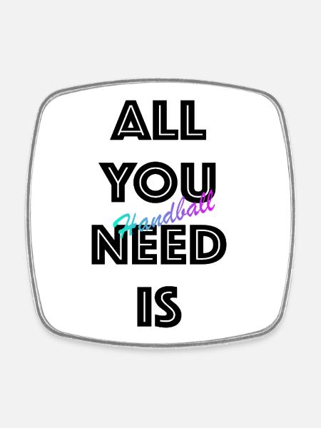 Handball Gradient Script - Square fridge magnet - white