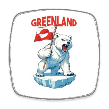 Greenland Is Not For Sale Arctic Polar Bear - Viereckiger Kühlschrankmagnet - Weiß - Vorne