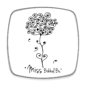 Miss Bobbel Bu - Das Original heavenlygoods - Viereckiger Kühlschrankmagnet - Weiß - Vorne
