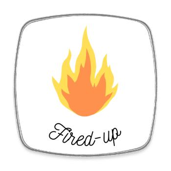 Fired-up - Square fridge magnet - white - Front