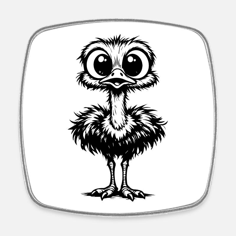 Owl Silhouette Black - Square fridge magnet - white