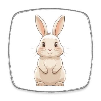 Süßer Hase Cartoon Illustration - Viereckiger Kühlschrankmagnet - Weiß - Vorne