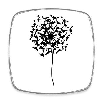 MARLA Puste-Bobby - par heavenlygoods DESIGN - Magnet carré - blanc - Devant