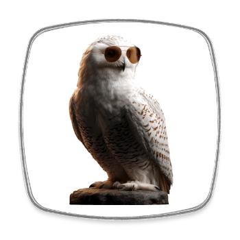 Schneeeule Weiße Eule Kauz Uhu Owl Schnee Eulen - Viereckiger Kühlschrankmagnet - Weiß - Vorne