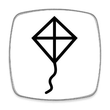 Kite - Square fridge magnet - white - Front