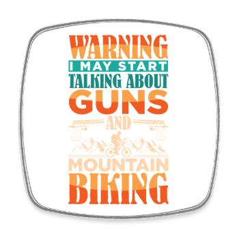 Vélo de montagne Pistolet à vélo de montagne - Magnet carré - blanc - Devant