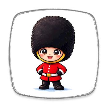Niedlicher London Palastwächter Cartoon - Magnet carré - blanc - Devant