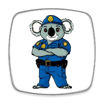 Koalas Polizei - Viereckiger Kühlschrankmagnet - Weiß - Vorne