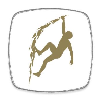 Klettern Silhouette Freiklettern Extrem Sport Berg - Viereckiger Kühlschrankmagnet - Weiß - Vorne