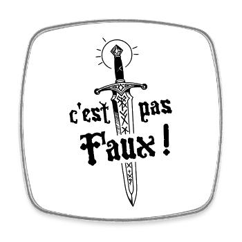C'est pas faux ! légende de Camelot - Magnet carré - blanc - Devant