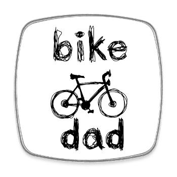 bike dad - Viereckiger Kühlschrankmagnet - Weiß - Vorne