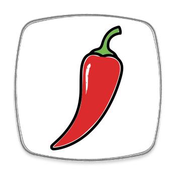 Chili Pepper Hot Comic - Square fridge magnet - white - Front