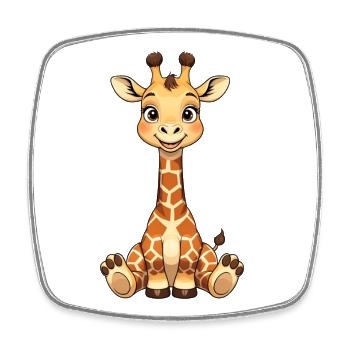 Cuddly Giraffe Smile - Square fridge magnet - white - Front