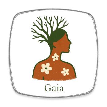 Gaïa - Mère Nature - Arbre de Vie - Magnet carré - blanc - Devant