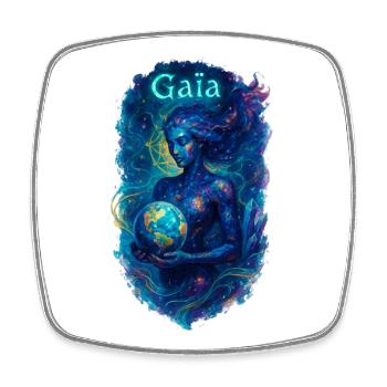 Gaïa - Mère Nature - Arbre de Vie - Magnet carré - blanc - Devant