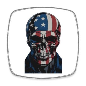 USA Totenkopf - Patriot Skull Design - Square fridge magnet - white - Front