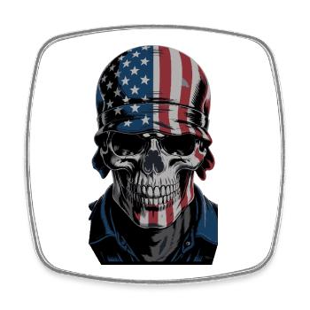 USA Totenkopf - Patriot Skull Design - Square fridge magnet - white - Front