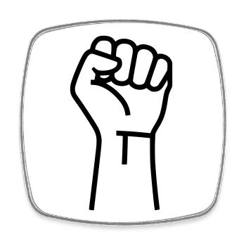 Fist Resistance Protest Outline - Square fridge magnet - white - Front