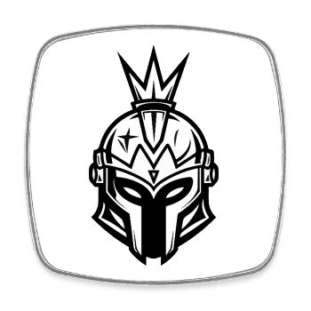 Spartaner Helm Sparta - Viereckiger Kühlschrankmagnet - Weiß - Vorne