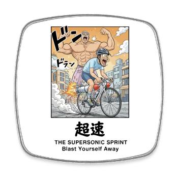 Supersonic Sprint Manga - Viereckiger Kühlschrankmagnet - Weiß - Vorne