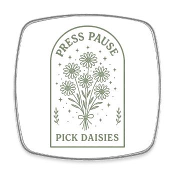 Take a break and pick flowers - Square fridge magnet - white - Front