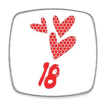 18. 18 YEARS OLD. 18th ANNIVERSARY. 18 BIRTHDAY. - Square fridge magnet - white - Front