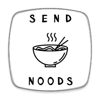 Send - Noods - Viereckiger Kühlschrankmagnet - Weiß - Vorne