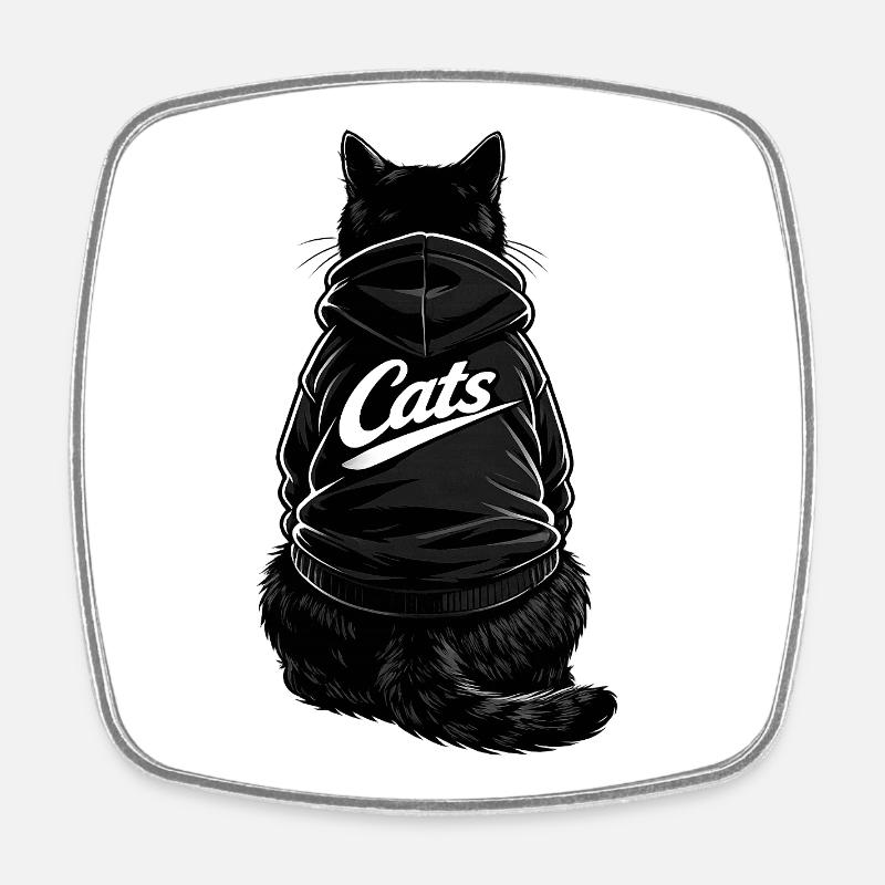 Cats - Magnet carré - blanc