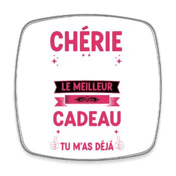 Cadeau Original Chérie Saint Valentin Amour Couple - Magnet carré - blanc - Devant